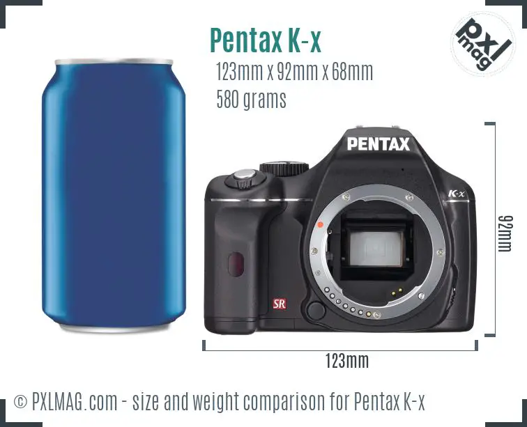 Pentax K-x dimensions scale