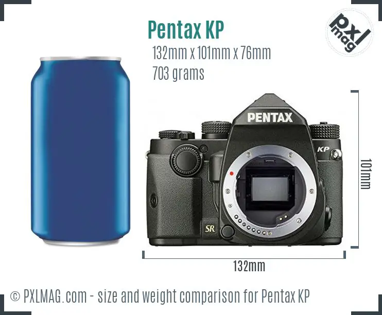 Pentax KP dimensions scale