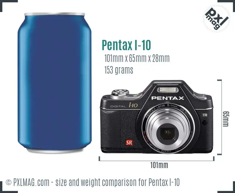 Pentax Optio I-10 dimensions scale