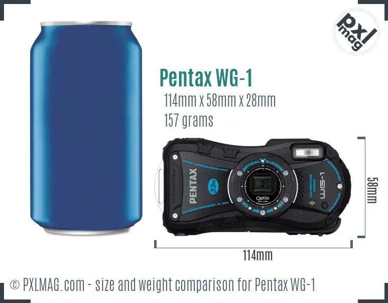 Pentax Optio WG-1 dimensions scale