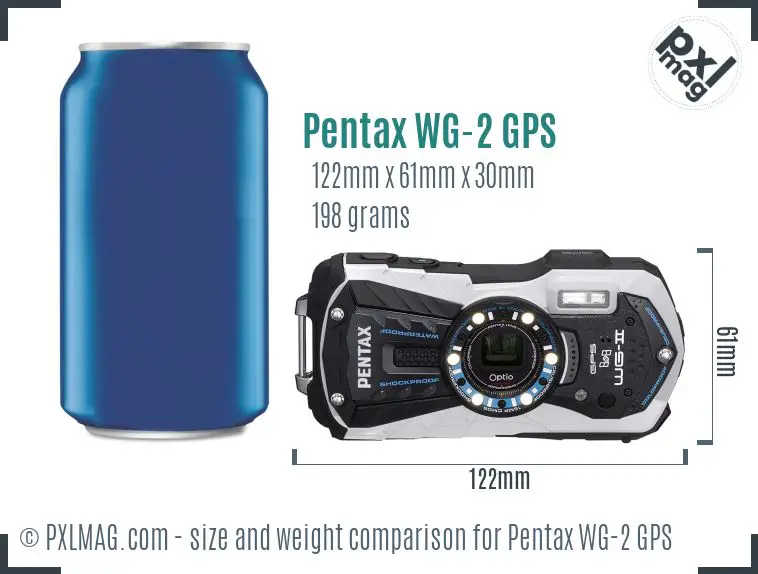 Pentax Optio WG-2 GPS dimensions scale