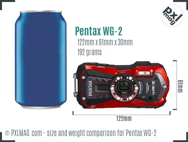Pentax Optio WG-2 dimensions scale