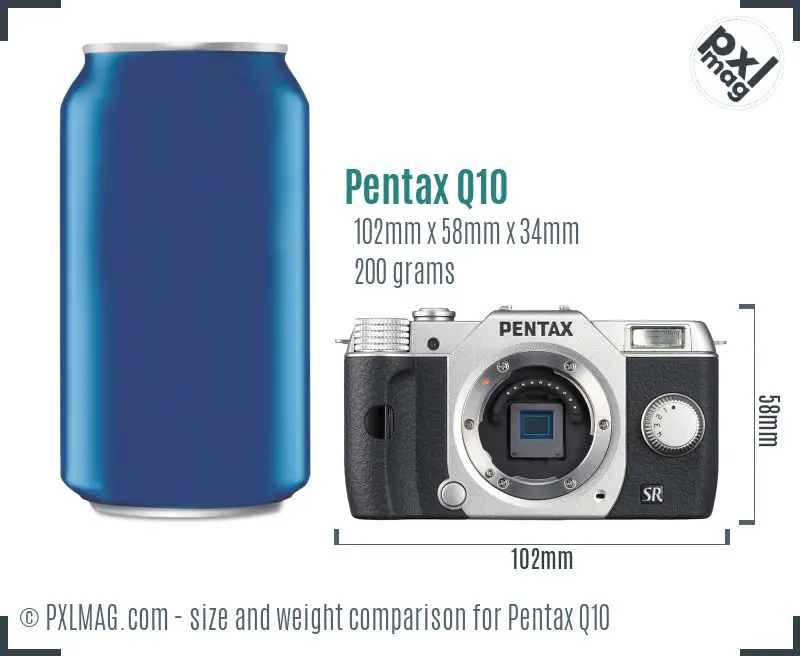Pentax Q10 dimensions scale