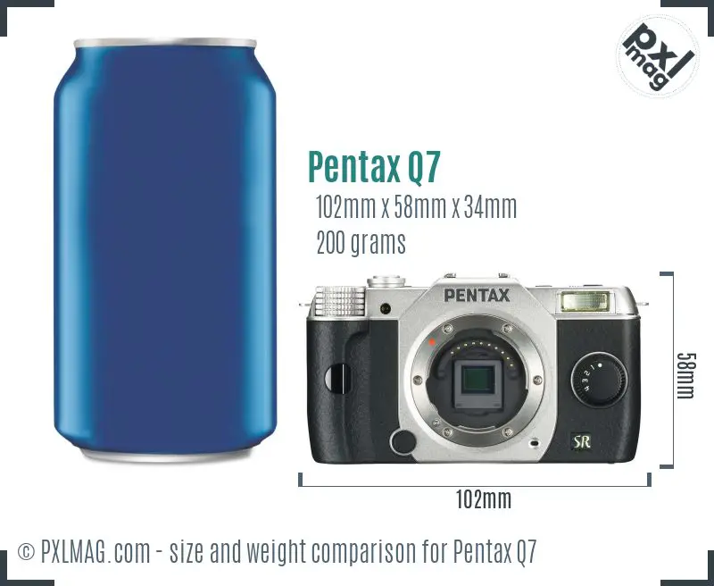 Pentax Q7 dimensions scale