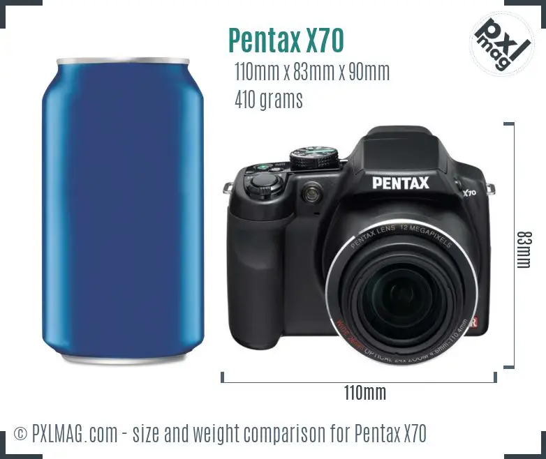Pentax X70 dimensions scale