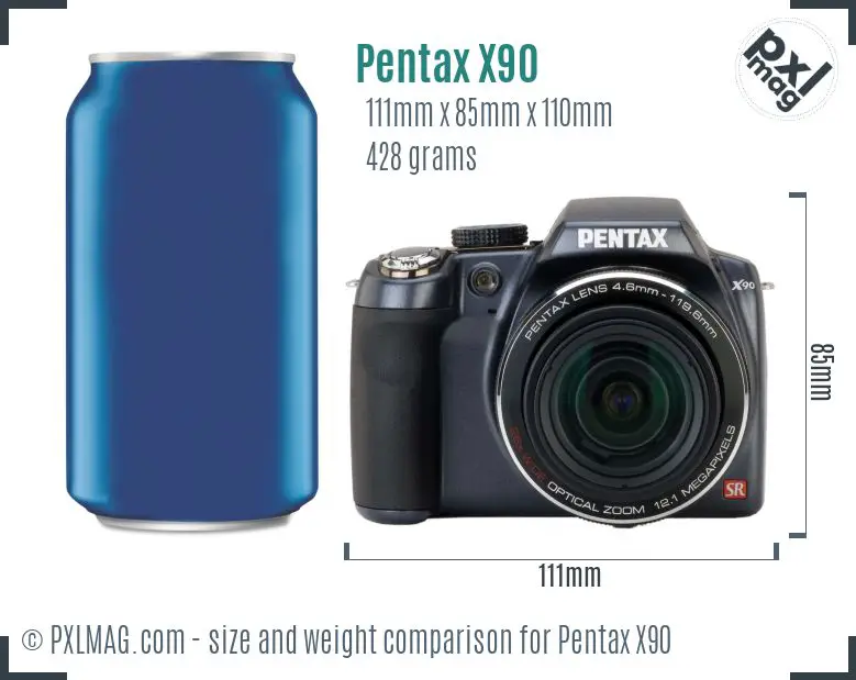 Pentax X90 dimensions scale