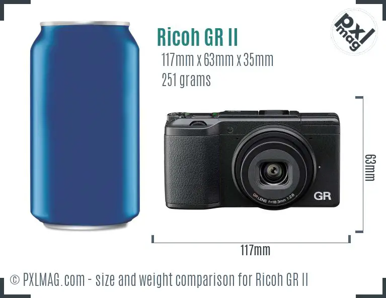 Ricoh GR II dimensions scale