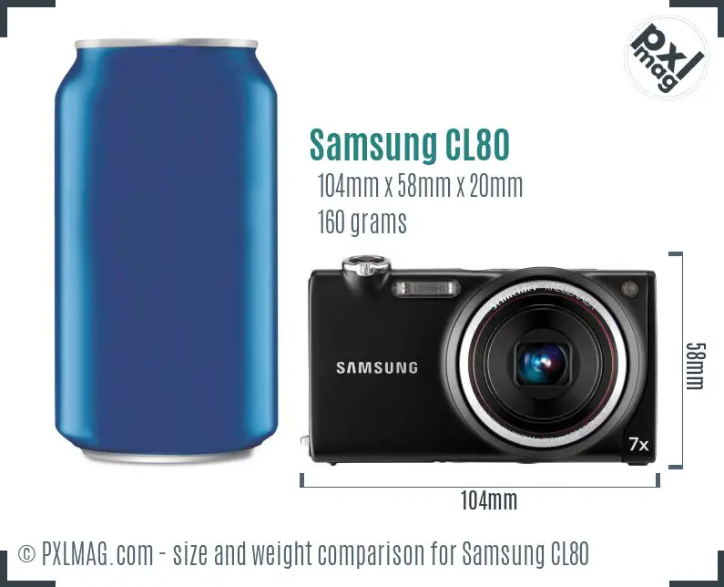 Samsung CL80 dimensions scale