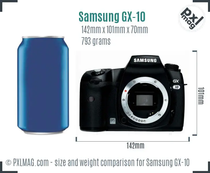 Samsung GX-10 dimensions scale