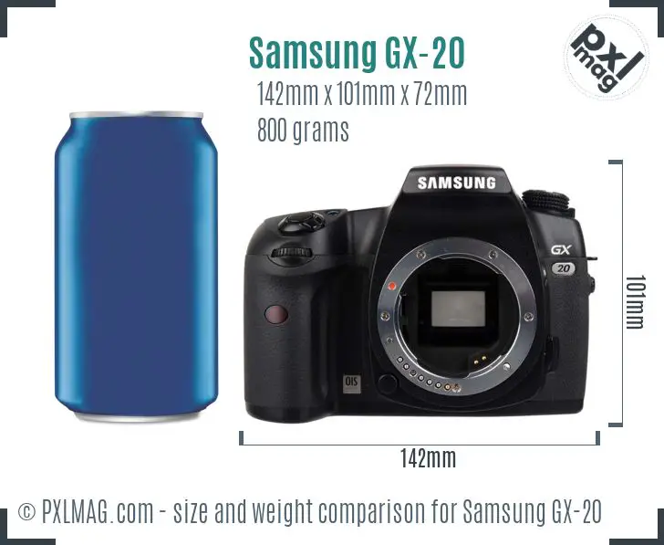 Samsung GX-20 dimensions scale