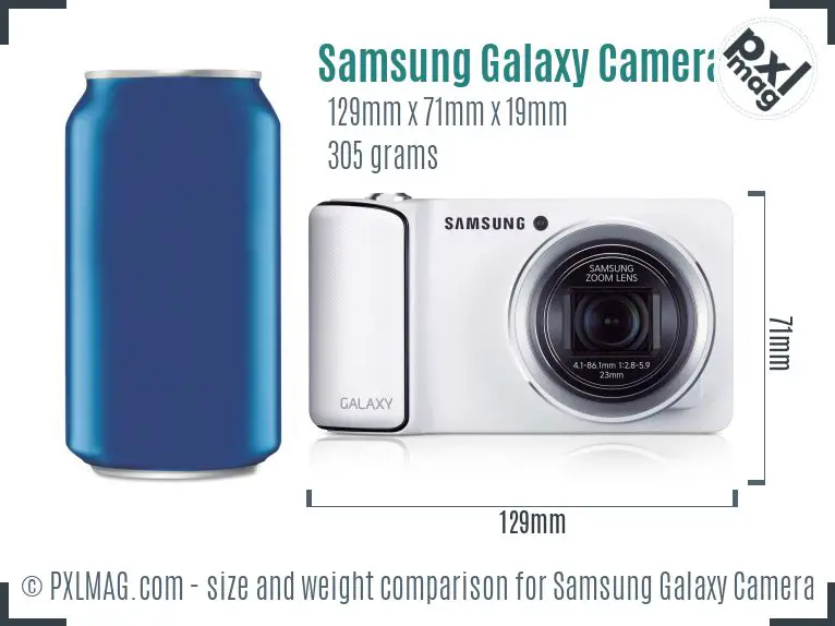 Samsung Galaxy Camera 3G dimensions scale