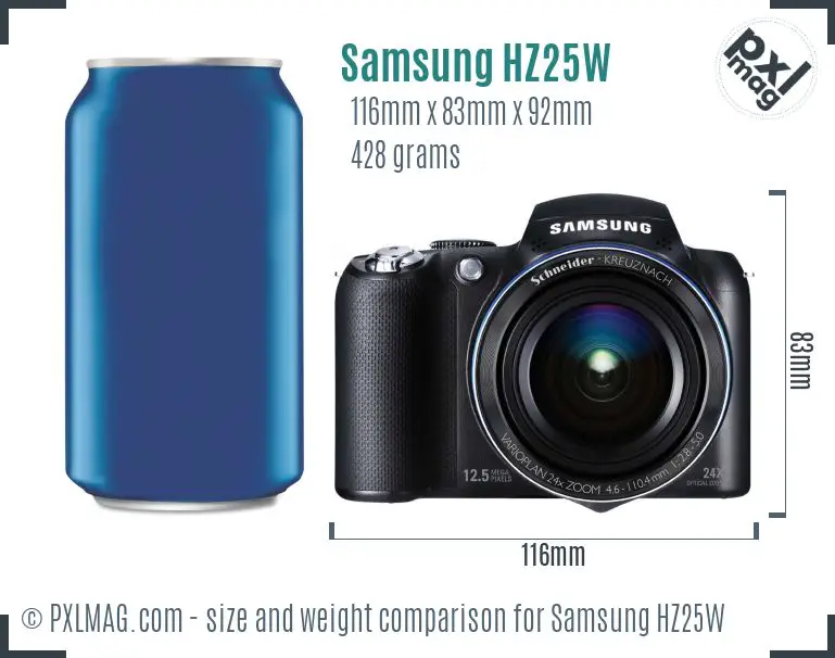 Samsung HZ25W dimensions scale