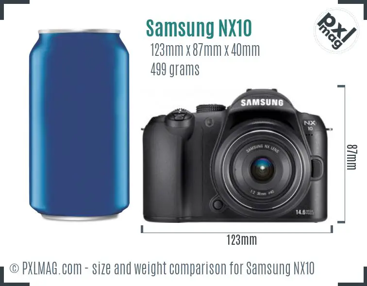 Samsung NX10 dimensions scale