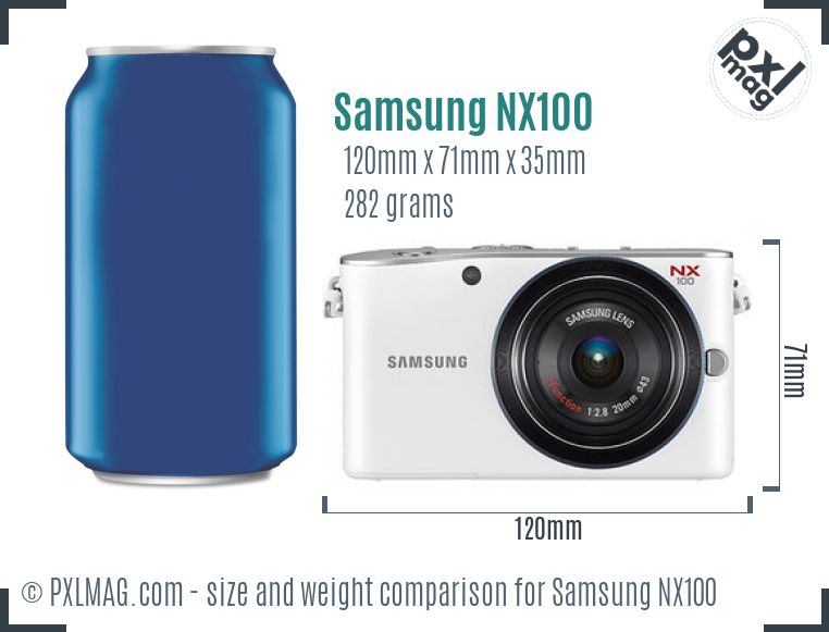 Samsung NX100 dimensions scale