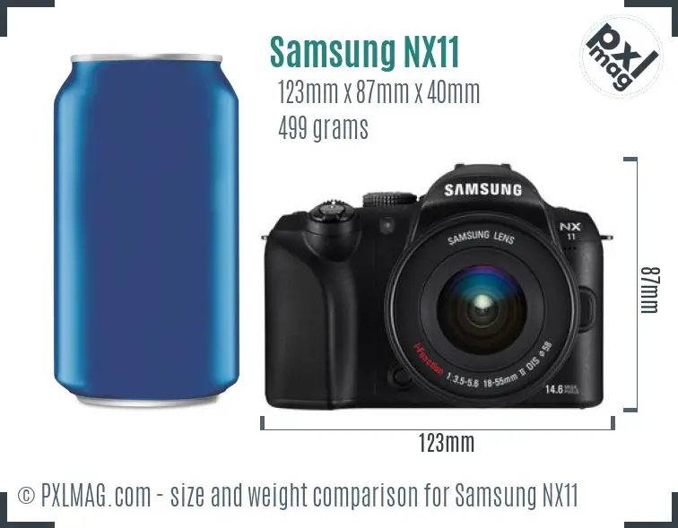 Samsung NX11 dimensions scale