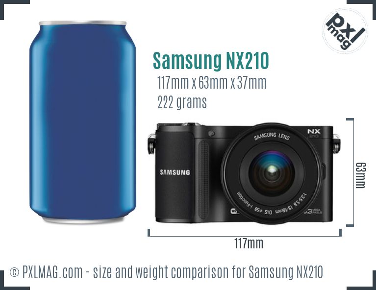 Samsung NX210 dimensions scale