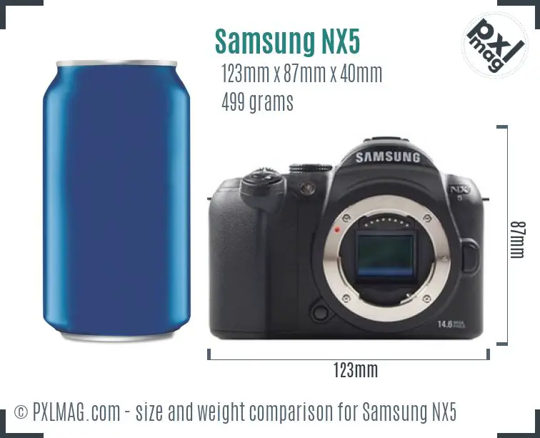 Samsung NX5 dimensions scale