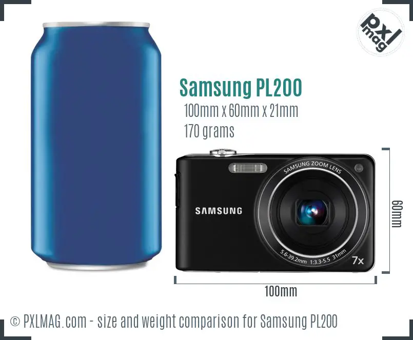 Samsung PL200 dimensions scale