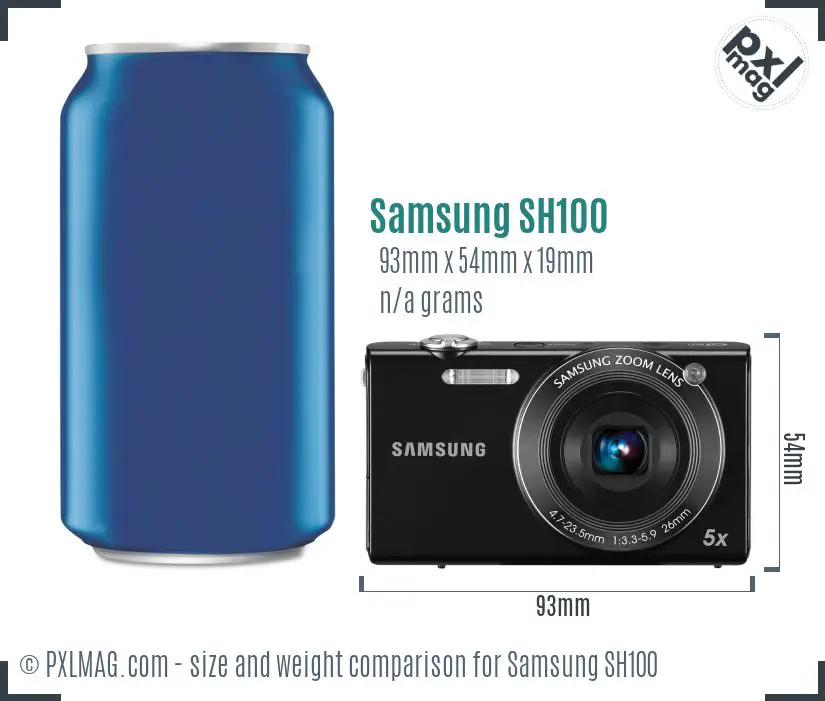 Samsung SH100 dimensions scale
