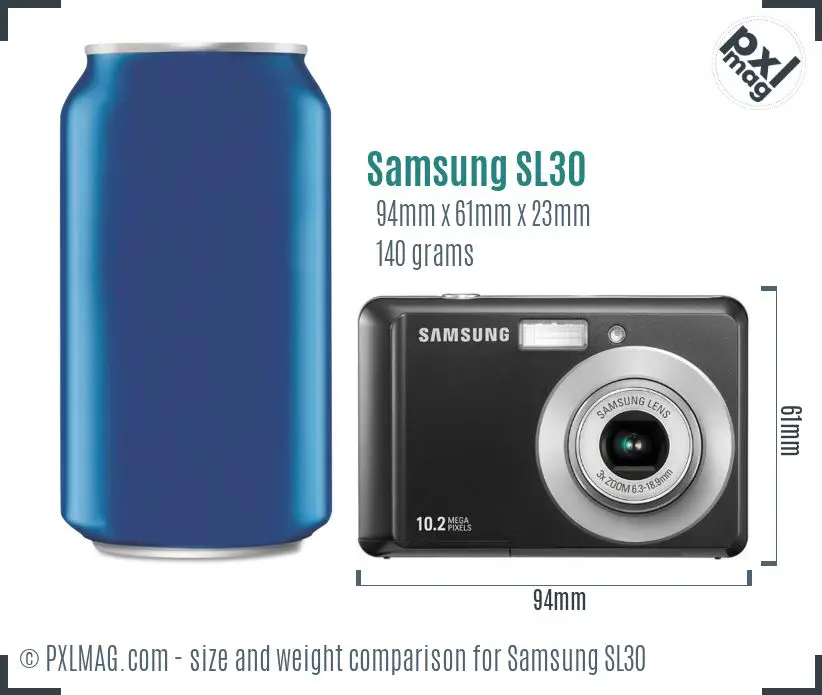 Samsung SL30 dimensions scale