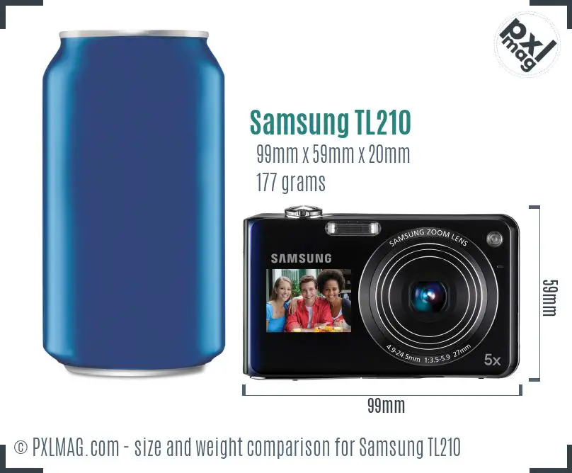 Samsung TL210 dimensions scale