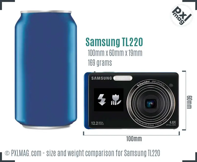 Samsung TL220 dimensions scale