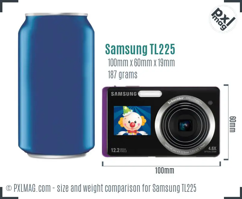 Samsung TL225 dimensions scale