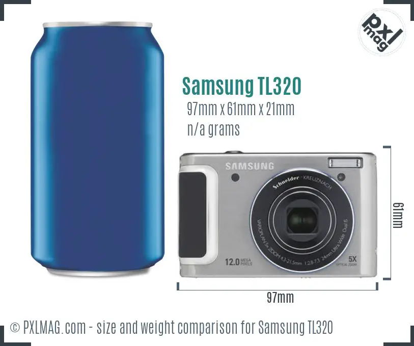 Samsung TL320 dimensions scale