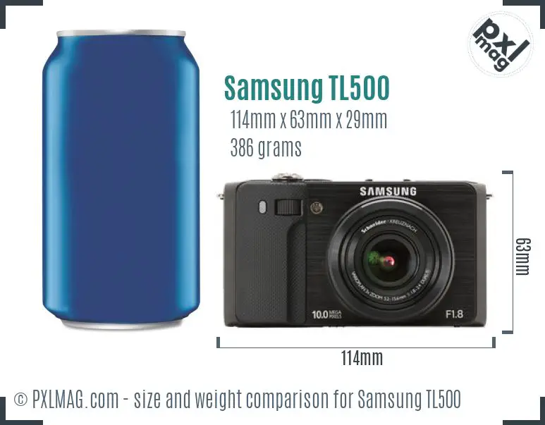 Samsung TL500 dimensions scale