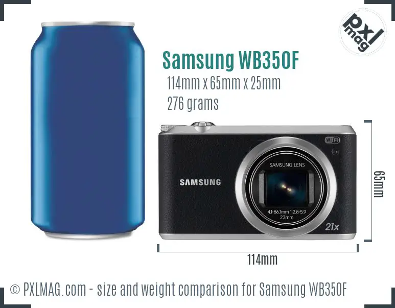 Samsung WB350F dimensions scale