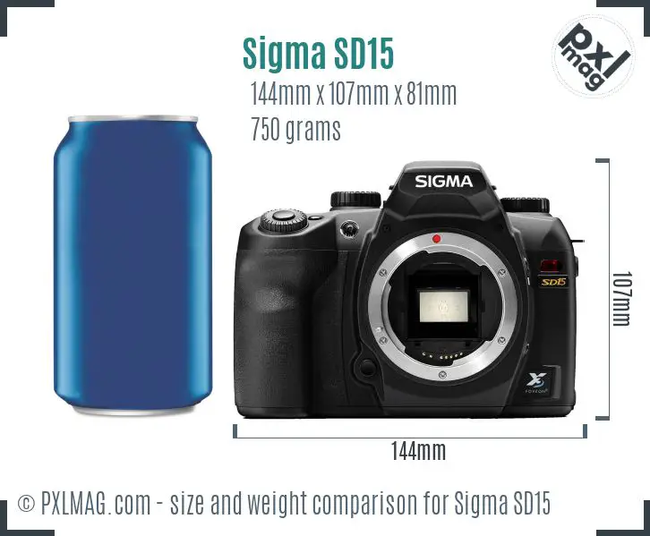 Sigma SD15 dimensions scale