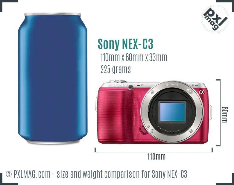 Sony Alpha NEX-C3 dimensions scale