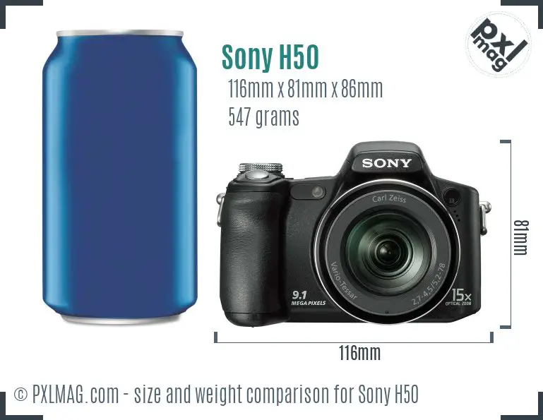 Sony Cyber-shot DSC-H50 dimensions scale