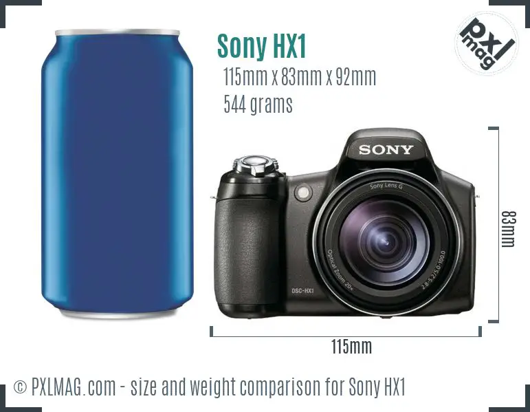 Sony Cyber-shot DSC-HX1 dimensions scale