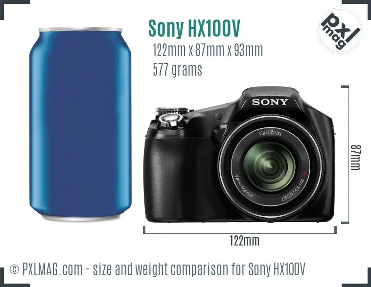 Sony Cyber-shot DSC-HX100V dimensions scale