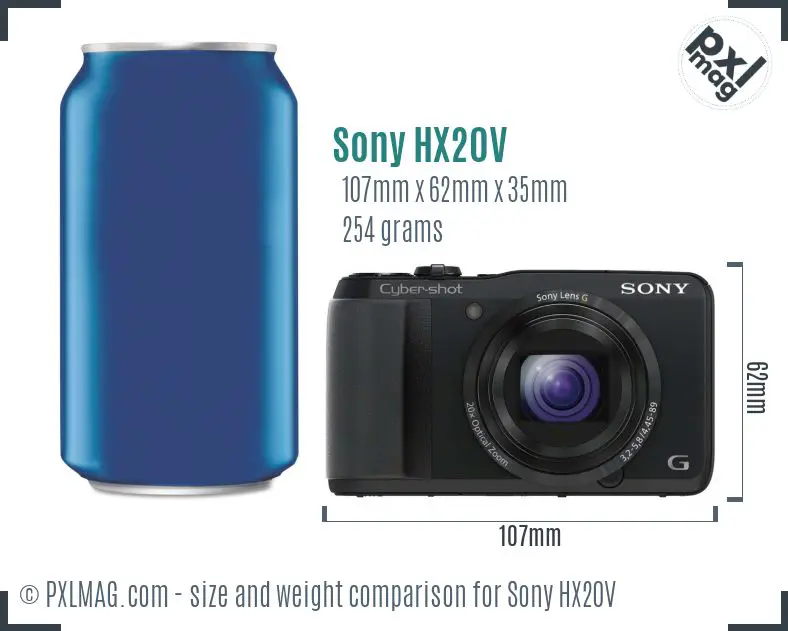 Sony Cyber-shot DSC-HX20V dimensions scale