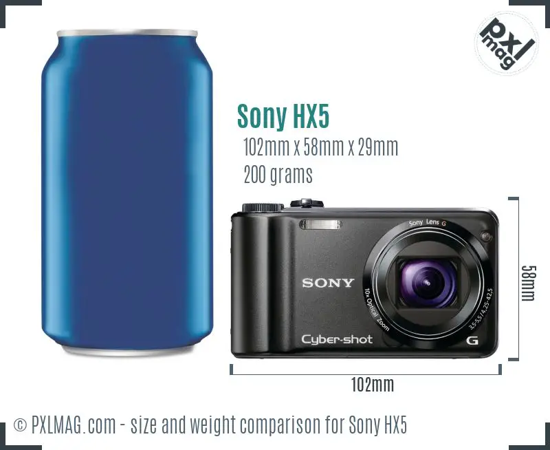 Sony Cyber-shot DSC-HX5 dimensions scale