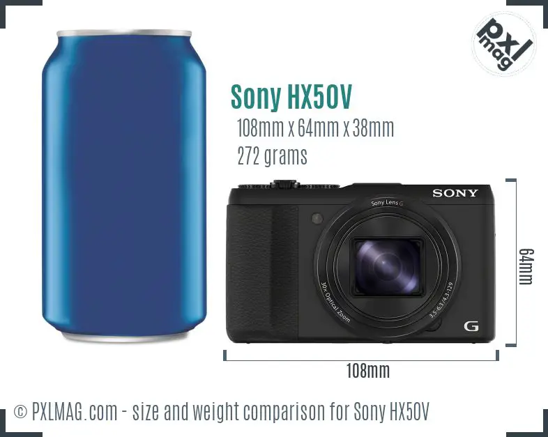 Sony Cyber-shot DSC-HX50V dimensions scale