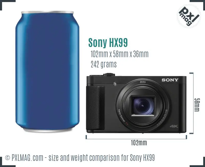Sony Cyber-shot DSC-HX99 dimensions scale