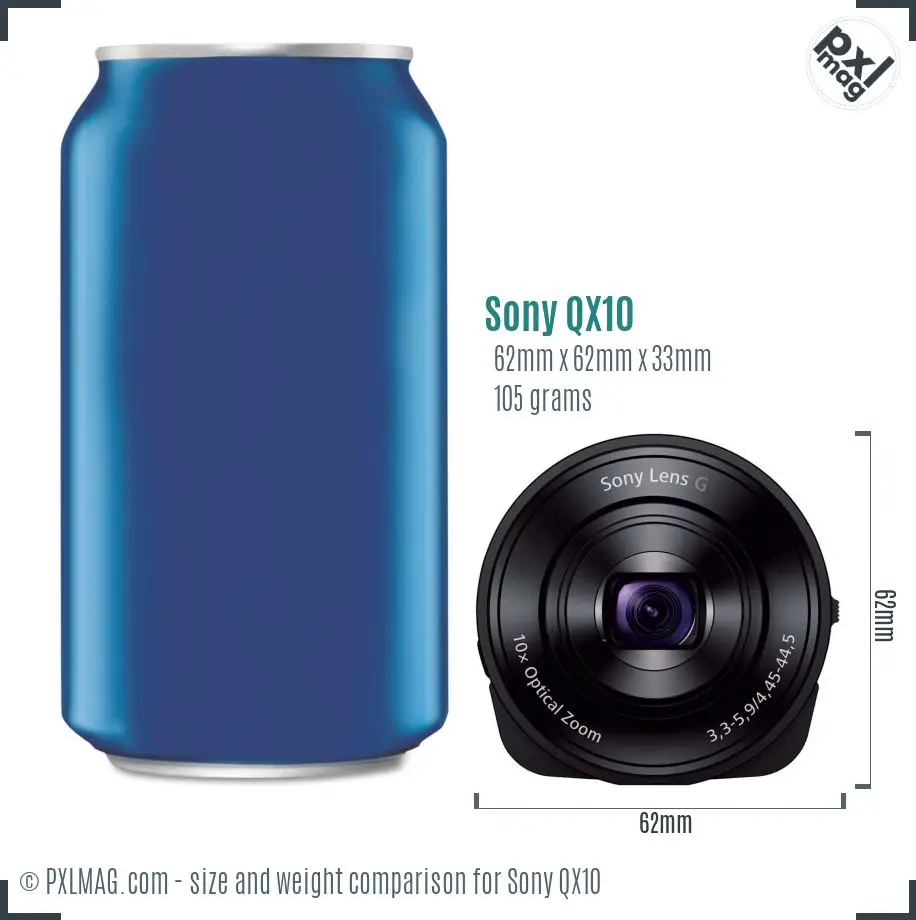 Sony Cyber-shot DSC-QX10 dimensions scale