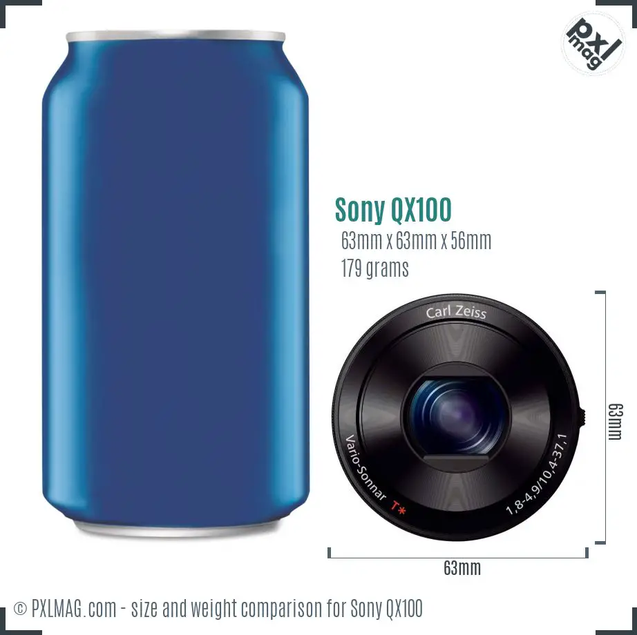 Sony Cyber-shot DSC-QX100 dimensions scale