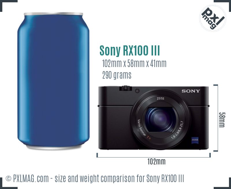 Sony Cyber-shot DSC-RX100 III dimensions scale