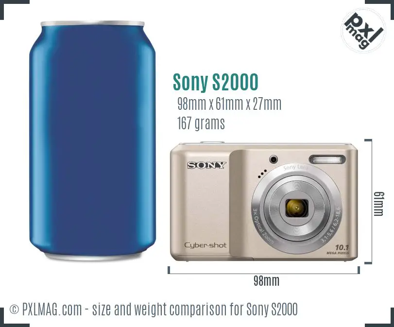 Sony Cyber-shot DSC-S2000 dimensions scale