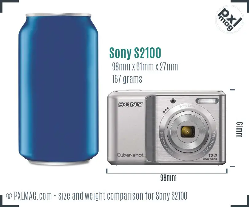 Sony Cyber-shot DSC-S2100 dimensions scale