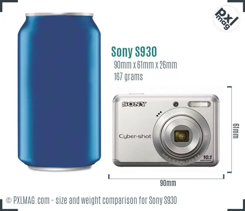 Sony Cyber-shot DSC-S930 dimensions scale