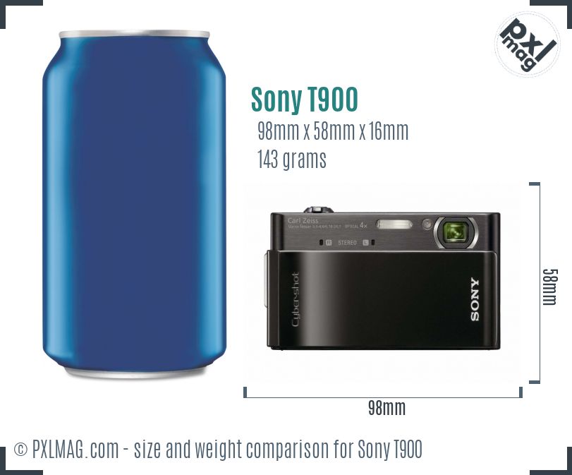 Sony Cyber-shot DSC-T900 dimensions scale