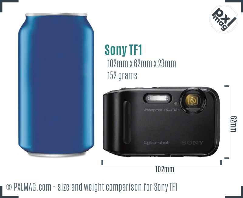 Sony Cyber-shot DSC-TF1 dimensions scale