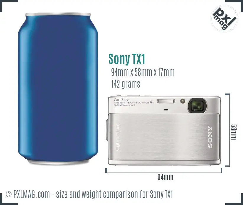 Sony Cyber-shot DSC-TX1 dimensions scale