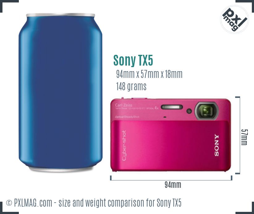 Sony Cyber-shot DSC-TX5 dimensions scale