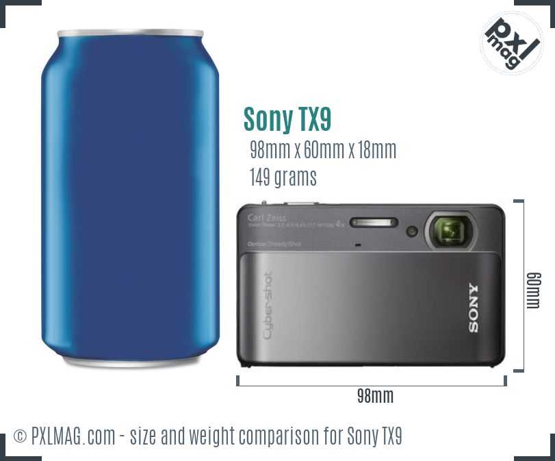 Sony Cyber-shot DSC-TX9 dimensions scale